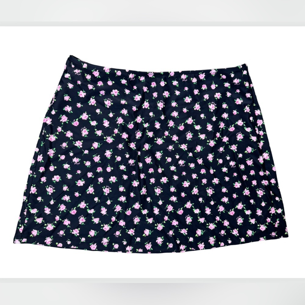 PiNK Victoria’s Secret Black Roses Swim Cover Up Skirt Medium - Picture 6 of 7